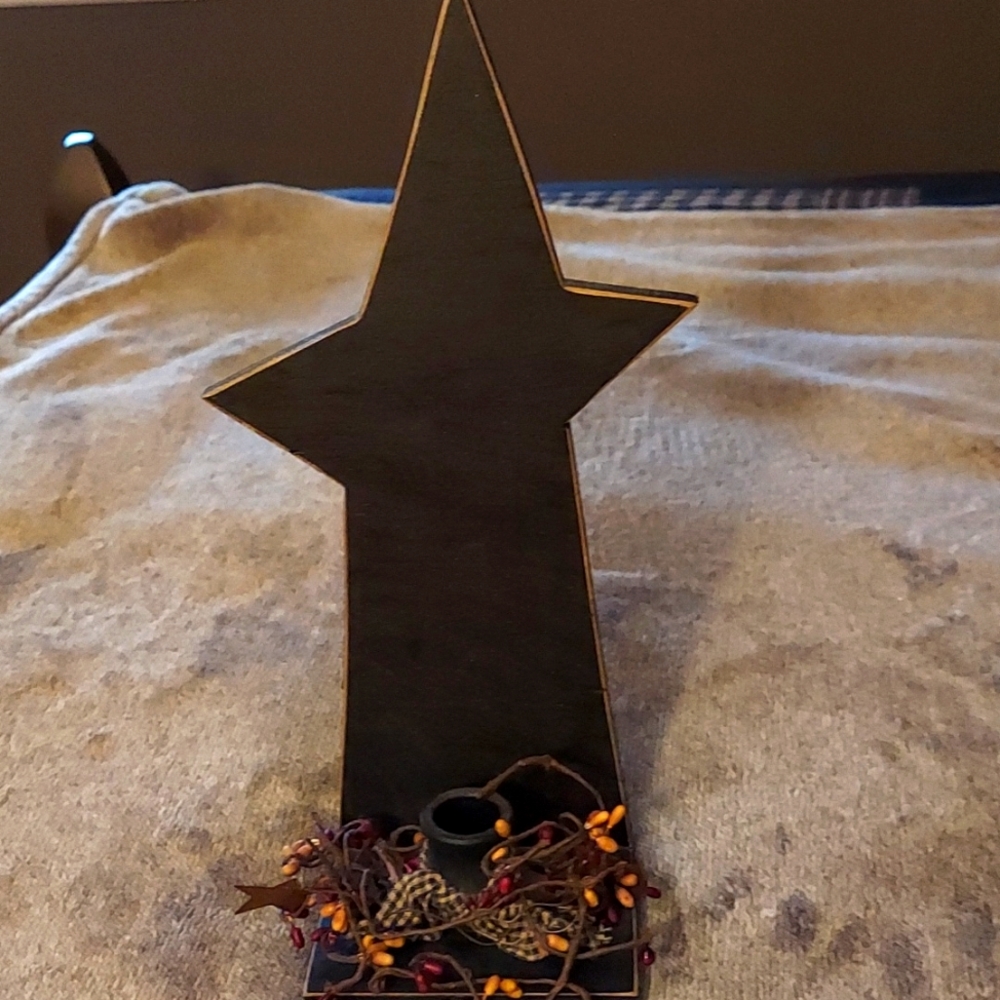 Navy star candle holder